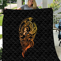 Tattoo Skull Quilt Golden Skull Face Tattoo - Wonder Print Shop