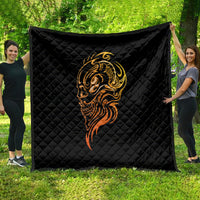 Tattoo Skull Quilt Golden Skull Face Tattoo - Wonder Print Shop