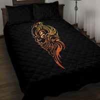 Tattoo Skull Quilt Bed Set Golden Skull Face Tattoo - Wonder Print Shop
