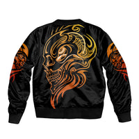 Tattoo Skull Sleeve Zip Bomber Jacket Golden Skull Face Tattoo - Wonder Print Shop