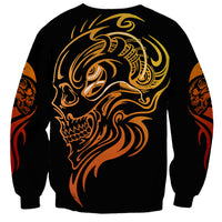 Tattoo Skull Sweatshirt Golden Skull Face Tattoo - Wonder Print Shop