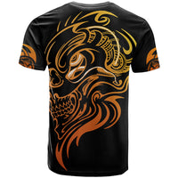 Tattoo Skull T Shirt Golden Skull Face Tattoo - Wonder Print Shop