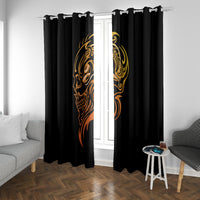 Tattoo Skull Window Curtain Golden Skull Face Tattoo - Wonder Print Shop