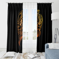 Tattoo Skull Window Curtain Golden Skull Face Tattoo - Wonder Print Shop