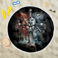 Warrior Skull Beach Blanket Skull Warrior Viking - Wonder Print Shop