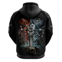 Warrior Skull Hoodie Skull Warrior Viking - Wonder Print Shop