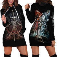Warrior Skull Hoodie Dress Skull Warrior Viking - Wonder Print Shop