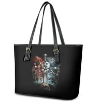 Warrior Skull Leather Tote Bag Skull Warrior Viking - Wonder Print Shop