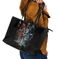 Warrior Skull Leather Tote Bag Skull Warrior Viking - Wonder Print Shop