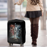 Warrior Skull Luggage Cover Skull Warrior Viking - Wonder Print Shop