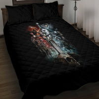 Warrior Skull Quilt Bed Set Skull Warrior Viking - Wonder Print Shop