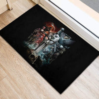 Warrior Skull Rubber Doormat Skull Warrior Viking - Wonder Print Shop