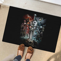 Warrior Skull Rubber Doormat Skull Warrior Viking - Wonder Print Shop