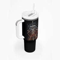 Warrior Skull Tumbler With Handle Skull Warrior Viking - Wonder Print Shop
