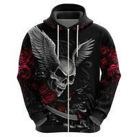 Wings Rose Skull Hoodie Romantic Rose Skull Wings - Wonder Print Shop