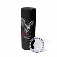 Wings Rose Skull Skinny Tumbler Romantic Rose Skull Wings - Wonder Print Shop