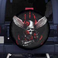 Wings Rose Skull Spare Tire Cover Romantic Rose Skull Wings - Wonder Print Shop