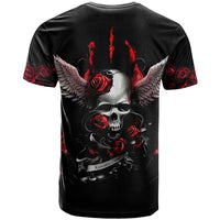 Wings Rose Skull T Shirt Romantic Rose Skull Wings - Wonder Print Shop