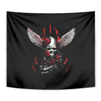 Wings Rose Skull Tapestry Romantic Rose Skull Wings - Wonder Print Shop