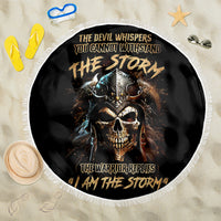 Warrior Skull Beach Blanket The Warrior Replies Iam The Storm - Wonder Print Shop