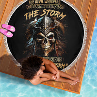 Warrior Skull Beach Blanket The Warrior Replies Iam The Storm - Wonder Print Shop