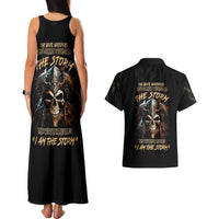 Warrior Skull Couples Matching Tank Maxi Dress and Hawaiian Shirt The Warrior Replies Iam The Storm - Wonder Print Shop