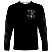 Warrior Skull Long Sleeve Shirt The Warrior Replies Iam The Storm - Wonder Print Shop