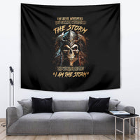 Warrior Skull Tapestry The Warrior Replies Iam The Storm - Wonder Print Shop