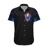 Fire Skull Hawaiian Shirt Your Demon Hide Under Your Bed - Wonder Print Shop