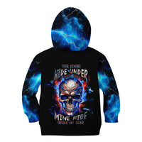 Fire Skull Kid Hoodie Your Demon Hide Under Your Bed - Wonder Print Shop