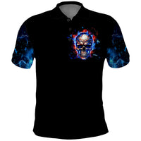 Fire Skull Polo Shirt Your Demon Hide Under Your Bed - Wonder Print Shop
