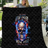 Fire Skull Quilt Your Demon Hide Under Your Bed - Wonder Print Shop