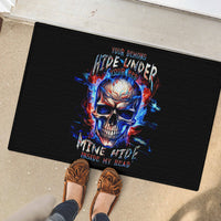 Fire Skull Rubber Doormat Your Demon Hide Under Your Bed - Wonder Print Shop