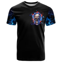 Fire Skull T Shirt Your Demon Hide Under Your Bed - Wonder Print Shop