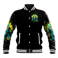Sunflower Skull Baseball Jacket Bitch I'm Not A Princess I'm The Fucking Queen - Wonder Print Shop