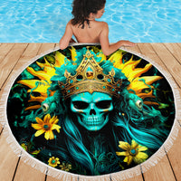 Sunflower Skull Beach Blanket Bitch I'm Not A Princess I'm The Fucking Queen - Wonder Print Shop