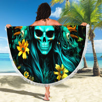 Sunflower Skull Beach Blanket Bitch I'm Not A Princess I'm The Fucking Queen - Wonder Print Shop