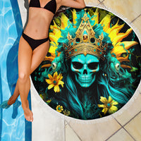 Sunflower Skull Beach Blanket Bitch I'm Not A Princess I'm The Fucking Queen - Wonder Print Shop
