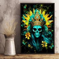 Sunflower Skull Canvas Wall Art Bitch I'm Not A Princess I'm The Fucking Queen - Wonder Print Shop