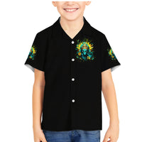 Sunflower Skull Family Matching Mermaid Dress and Hawaiian Shirt Bitch I'm Not A Princess I'm The Fucking Queen - Wonder Print Shop