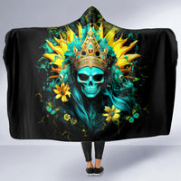 Sunflower Skull Hooded Blanket Bitch I'm Not A Princess I'm The Fucking Queen