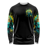 Sunflower Skull Long Sleeve Shirt Bitch I'm Not A Princess I'm The Fucking Queen - Wonder Print Shop