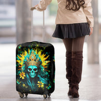 Sunflower Skull Luggage Cover Bitch I'm Not A Princess I'm The Fucking Queen - Wonder Print Shop