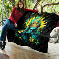 Sunflower Skull Quilt Bitch I'm Not A Princess I'm The Fucking Queen - Wonder Print Shop