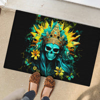 Sunflower Skull Rubber Doormat Bitch I'm Not A Princess I'm The Fucking Queen - Wonder Print Shop