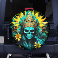 Sunflower Skull Spare Tire Cover Bitch I'm Not A Princess I'm The Fucking Queen - Wonder Print Shop