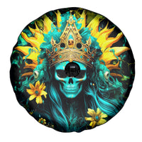 Sunflower Skull Spare Tire Cover Bitch I'm Not A Princess I'm The Fucking Queen - Wonder Print Shop