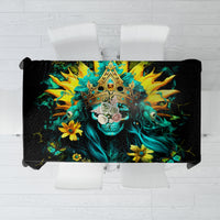 Sunflower Skull Tablecloth Bitch I'm Not A Princess I'm The Fucking Queen - Wonder Print Shop