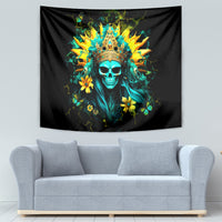 Sunflower Skull Tapestry Bitch I'm Not A Princess I'm The Fucking Queen - Wonder Print Shop