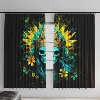 Sunflower Skull Window Curtain Bitch I'm Not A Princess I'm The Fucking Queen - Wonder Print Shop